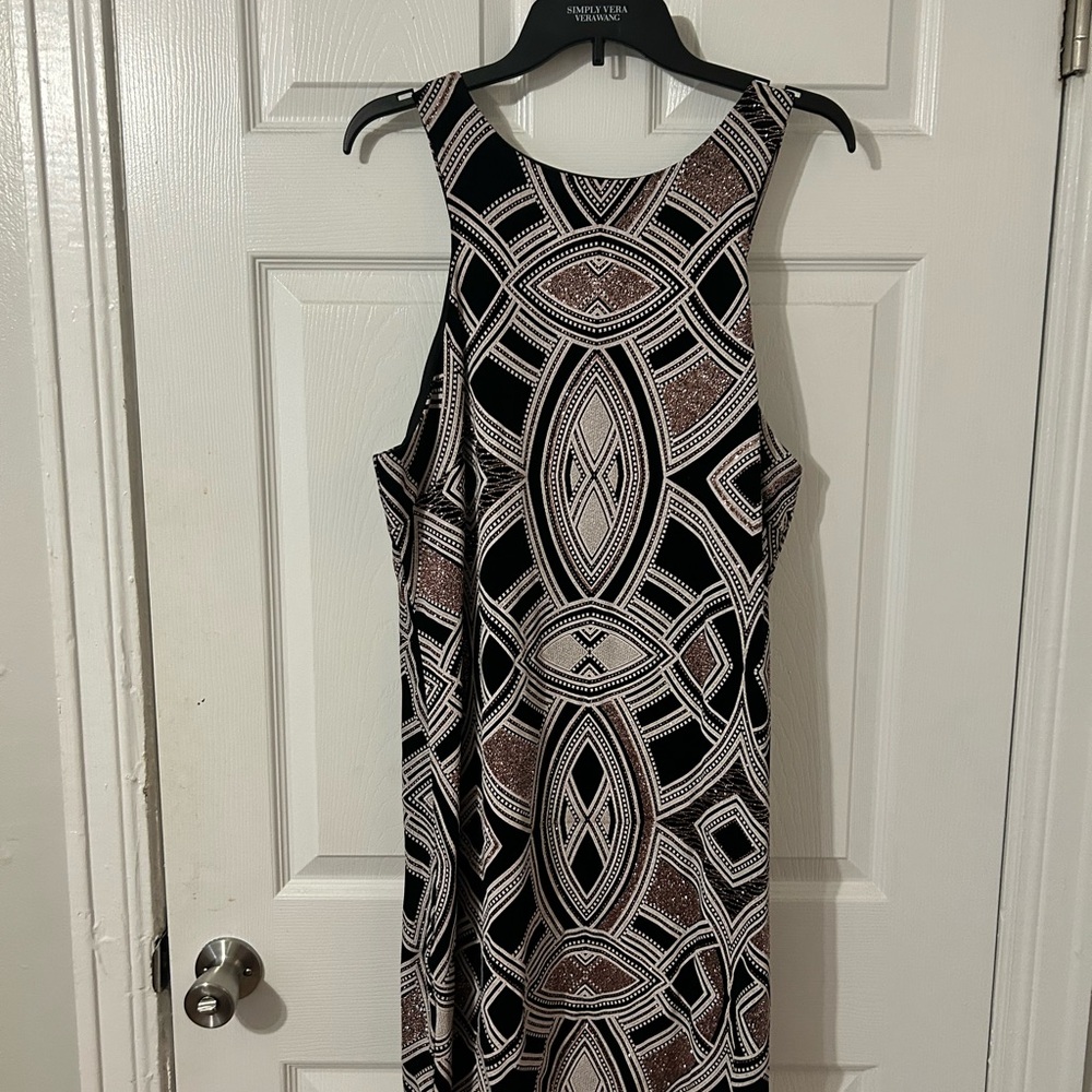 Speechless Black and Rose Gold Geometric Cocktail Dress